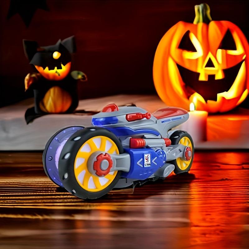 Stunt rotating motorcycle model, universal electric toy 360° rotation, pleasant music, safe ABS material excluding batteries and, Christmas,