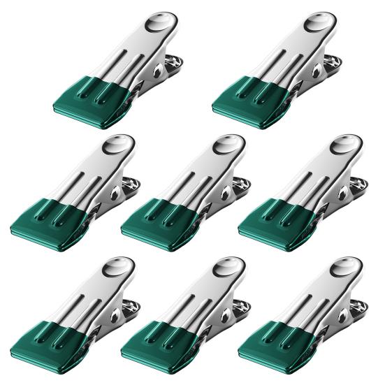 

8 шт. многоразовых бесследных зажимов для одежды с широким ртом, полезные перчатки, полотенца, носки, сушка, противоскользящие зажимы зелёный