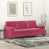 VidaXL 3-seater Sofa with Burgundy Pillows 180 Cm Velvet, Sofa, Living Room Sofa, 3-seater Velvet Sofa, Sofa 3200895