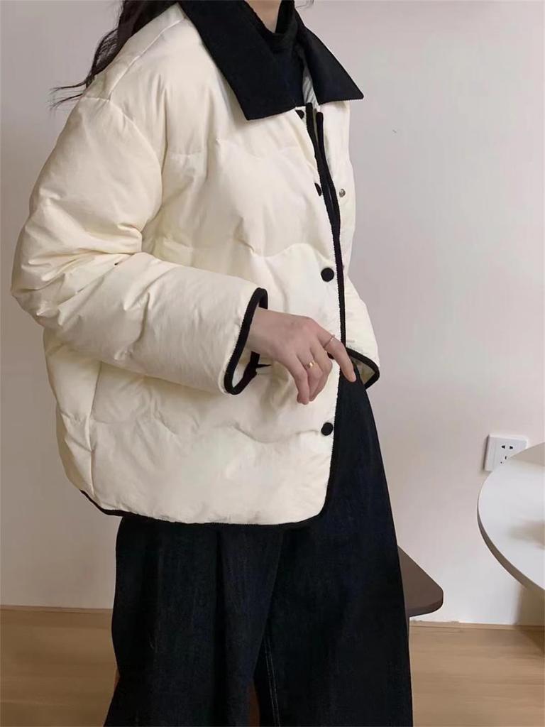 Vasarhely Down Short Perfect for and Spring Women's Jacket, Casual, Length, Outerwear, Windproof, Lightweight, Warm, Commuting, Fall, Winter, (Size S,