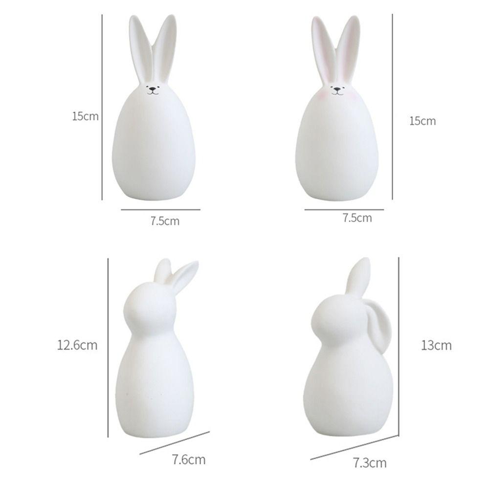 Kawaii Hare Ceramics Rabbit Figurines Nordic Style Hand Painting Embryo Easter Bunny Egg DIY Animal Ornament Room Decoration