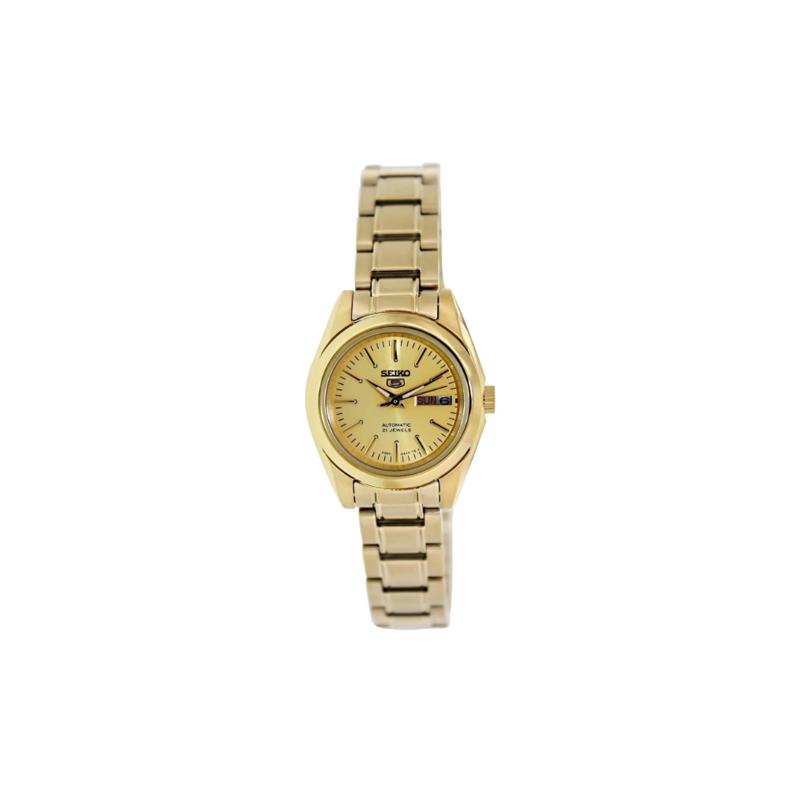 

SEIKO Life Waterproof Automatic Steel Strap Women s Watch Gold Dial SYMK20K1