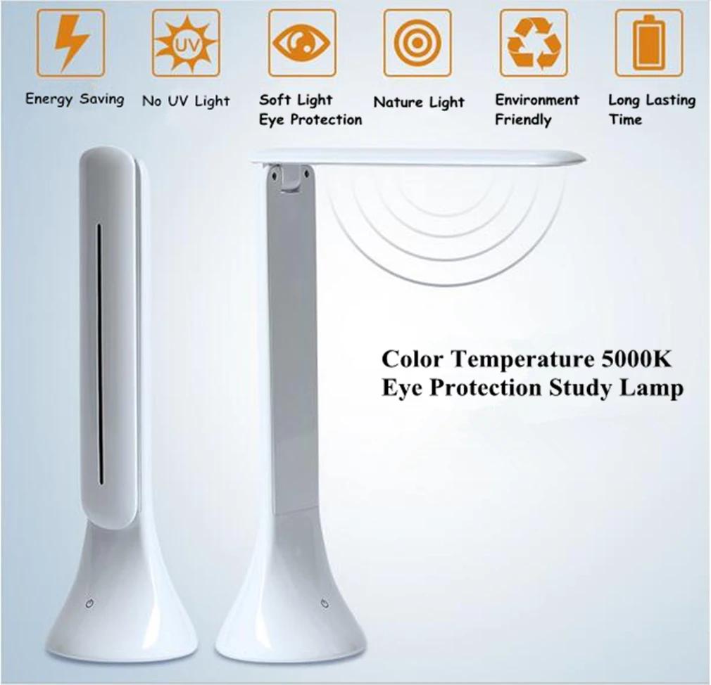 Desk Lamp LED Touch Sensor 3 Level Dimmer Foldable Lamp Superior Reading Lamp Eye Protection Dimmable Table Light Black White
