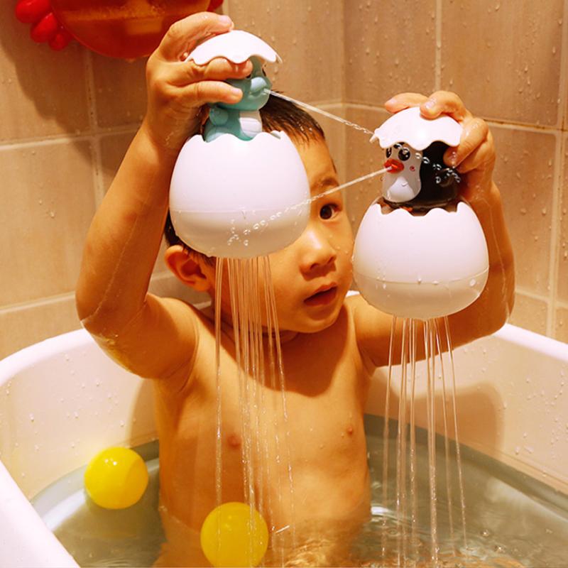 Cute Dinosaur Duck Penguin Egg Water Spray Sprinkler Baby Bathing Toy Kids Bathroom Sprinkling Shower Swimming Water Toys Gift