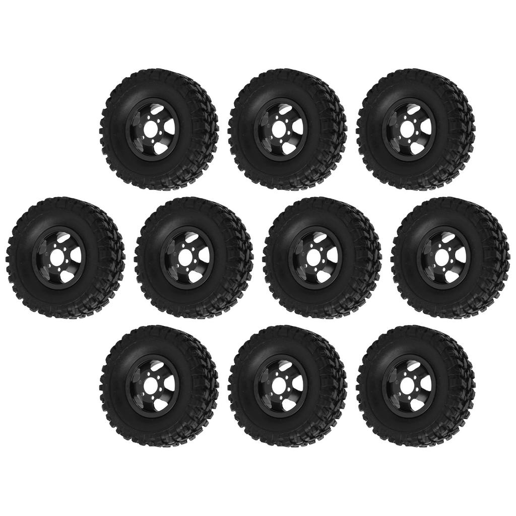 6WD Rubber Tires Aluminum Alloy Wheel Hub for WPL B24 B36 1 16 RC Car Upgrade PartBlack