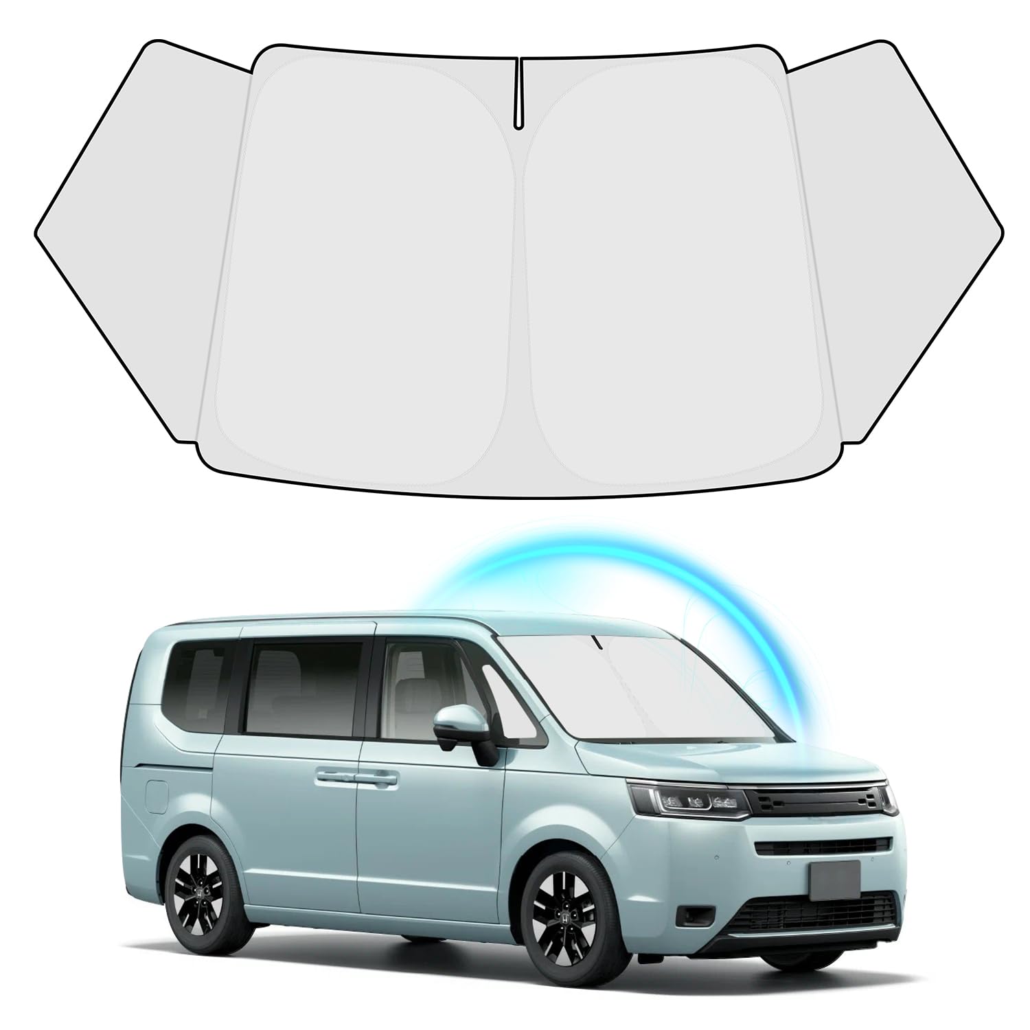 

CARTIST Sunshade for Honda Stepwgn Sunset Sunline Front Sunshade UV for Car Custom Interior Car Supplies Easy Includes Steering Wheel Cover Storage