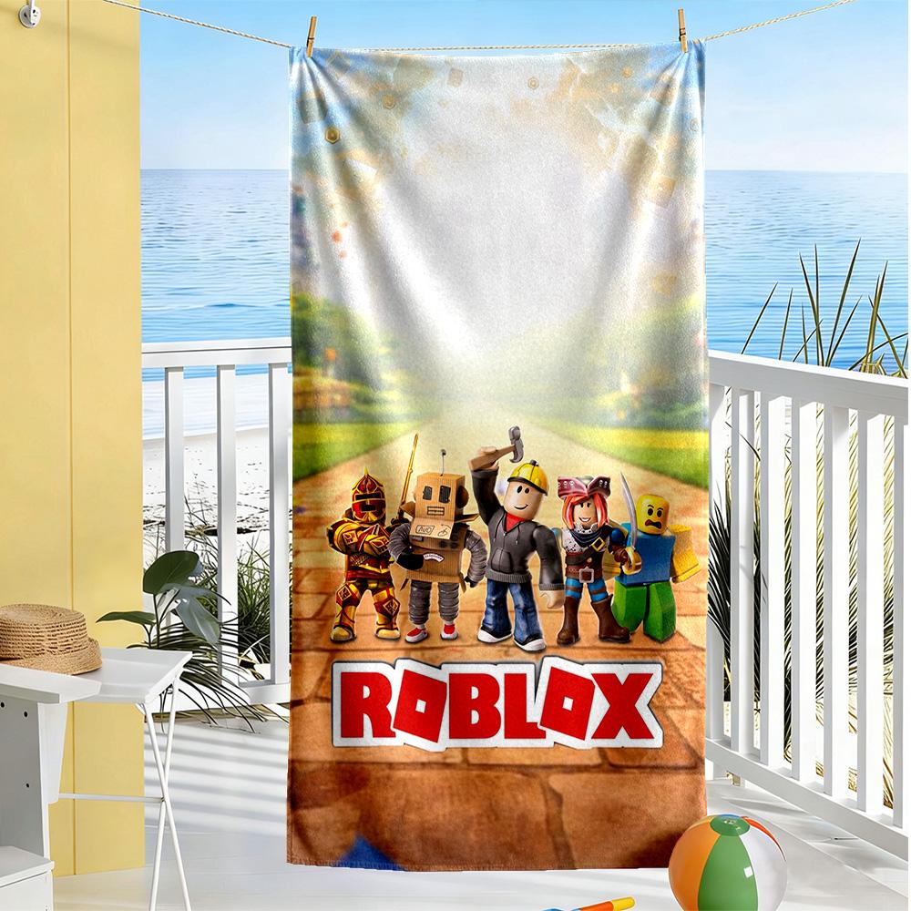 Asciugamano da Spiaggia Roblox Super Morbido & Assorbente Confortevole Leggero Adatto per Sport, Viaggi, Nuoto, Yoga, Bagno, Spiaggia, E Piscina