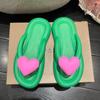 Fashion Rainbow Color Flip Flops Women Outwear 2025 Summer New Heart Beach Soft Sole Slippers Indoor Paltform EVA Home Wear Women Shoes