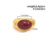 IngeSight.Z Vintage Elegant Open Metal Rings for Women Trendy Gold Color Resin Inlay Finger Rings Femme Charm Jewelry Accessory