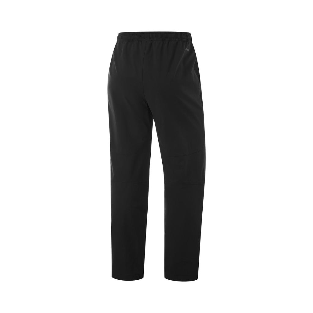Li-Ning Fitness Series Flat Waist Mid-Rise Woven Sports Casual Pants Men bottoms Black AYKU731-1