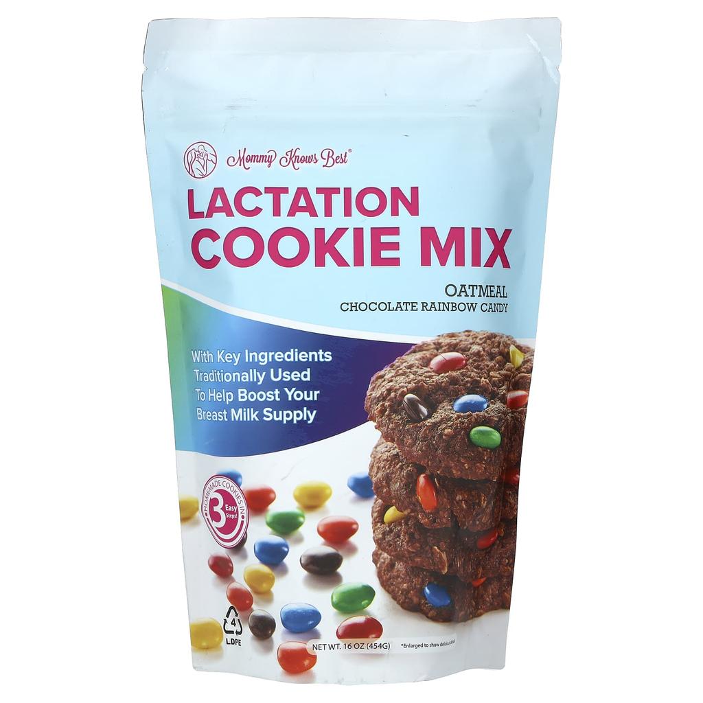 Mommy Knows Best, Nursing Cookie Mix, Oatmeal Chocolate Rainbow Candy, 16 oz (454 g)