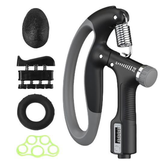 5Pcs/Set Grip Strength Trainer with Counter 10-100KG Adjustable Grip Ring Ball Finger Stretcher Hand Grip Power Forearm Strengthener Fitness Equipment