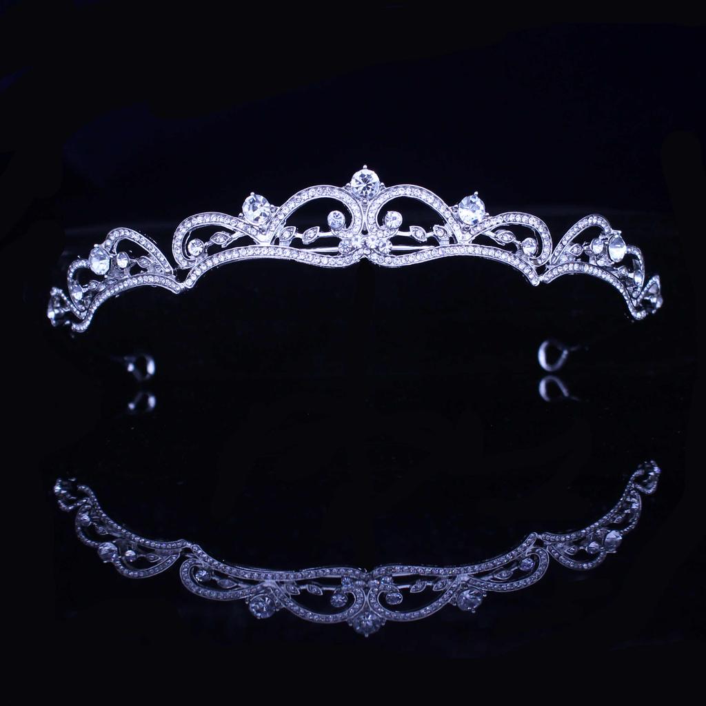 Gold Color Crystal Rhinestone Crown and Tiara Wedding Hair Jewelry Accessories for Women Bridal Tiaras Headpiece Girls Headbands