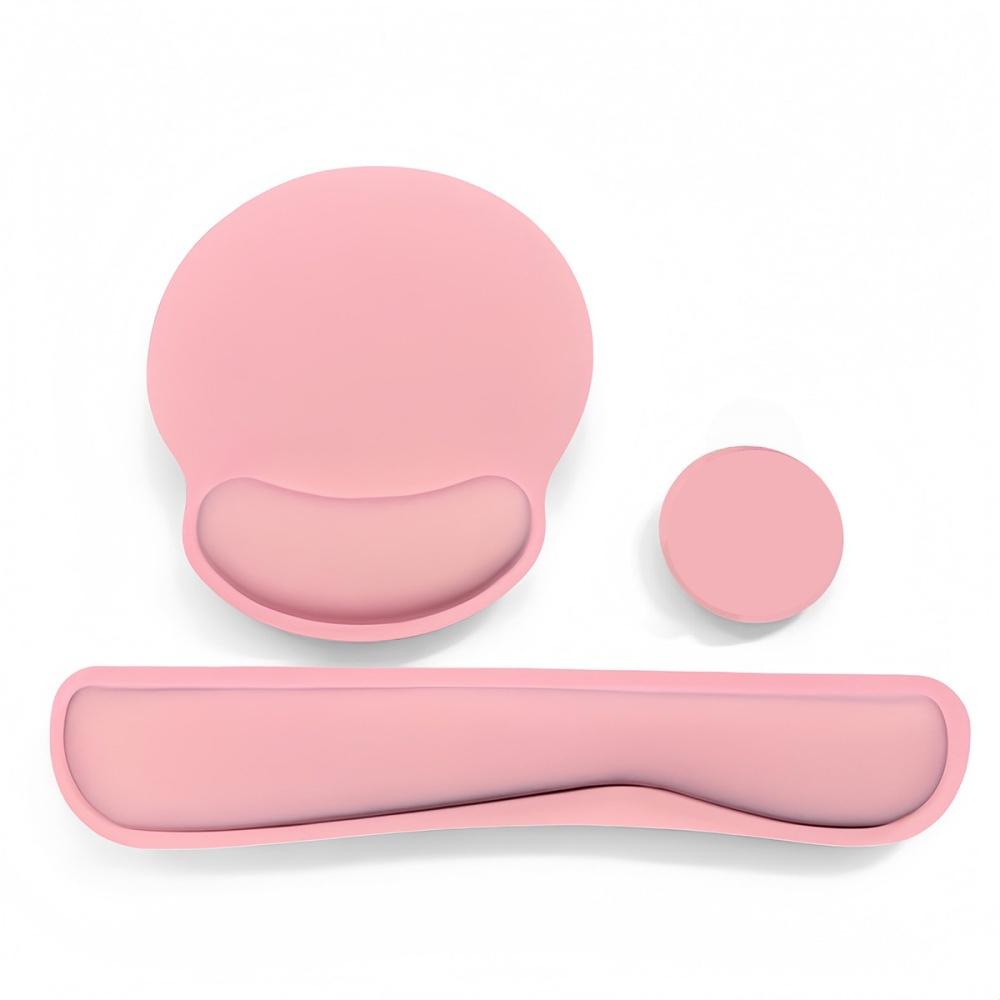 Keyboard Wrist Rest Pad and Mouse Pad Set 3pcs Kit Ergonomic Memory Foam Mouse Wrist Support with Non-Slip Base for Home Office