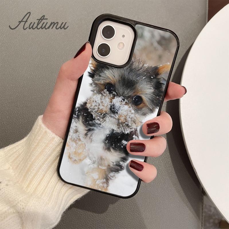 yorkshire terrier dog puppy Phone Case for iPhone 11 12 13 14 Pro Max mini X XR XS SE 2020 6S 7 8 Plus Samsung S21 S22 shell
