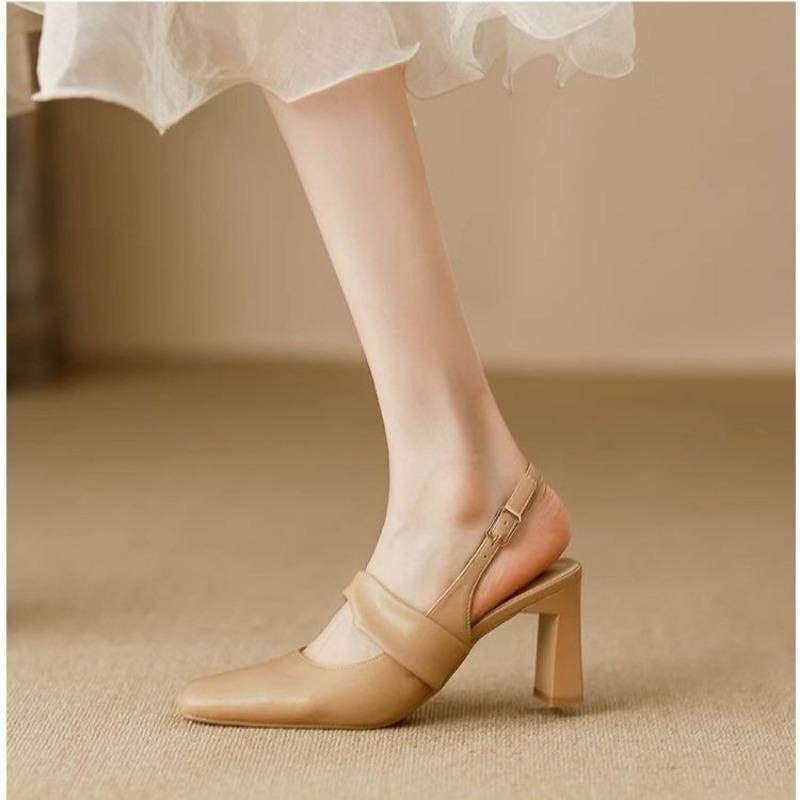 Sandali Moderni con Tacco Quadrato e Tacco Alto Cinturino con Fibbia Scarpe da Donna Monocolore in Saldo 2025 Moda Sandali da Donna Bassi Essenziali