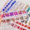 12 Grids Champagne Nail Art Rhinestone 2-6mm Flatback Glass Crystal Gems Hotfix Nail Diamond 720/1000pcs Mixed Sizes Nail Charms