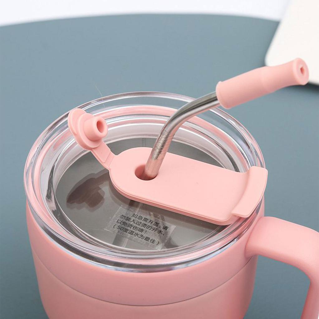 Durable Water Cups Coffee Cup with Handle and Straw Lid 480ML Fashion Travel Mug Suitable for Home Office School Outdoor