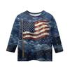 Children's Fashion Printed Round Neck Three-quarter Sleeve Top Casual T-shirt