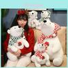 Adorabile Orso Polare Bianco di Peluche con Sciarpa Carina, Perfetto per Regali di Compleanno e Decorazioni per Bambini