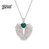 Angelic Charm Necklace Angel Wings Rhinestone Hug Guardian Pendant Blessings