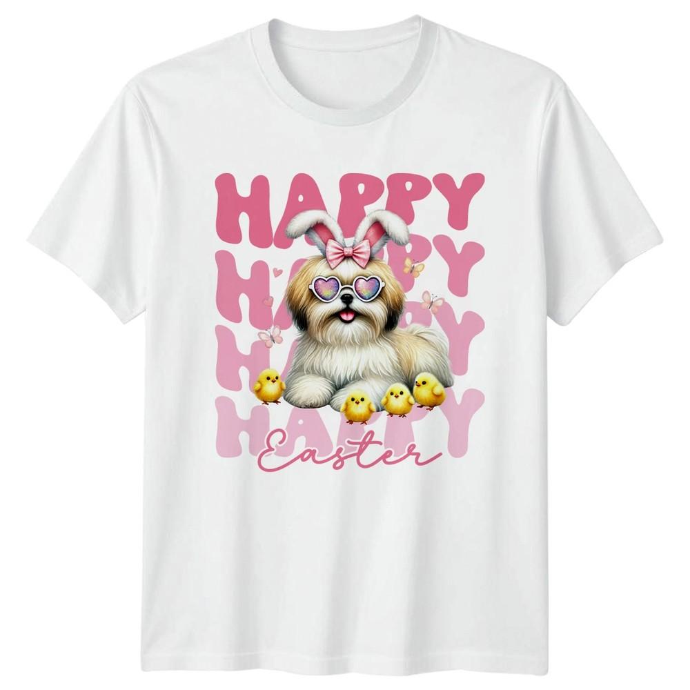 Happy Easter Shih Tzu Dog Unisexs TShirt Kawaii Pet Dogs Easter Gift For Her