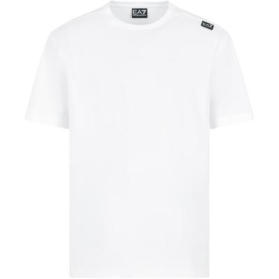 EA7 SS24 Letter Logo Printed Crew Neck Casual Short Sleeve T-Shirt Men Tops White 6DPT06-PJFFZ-0100