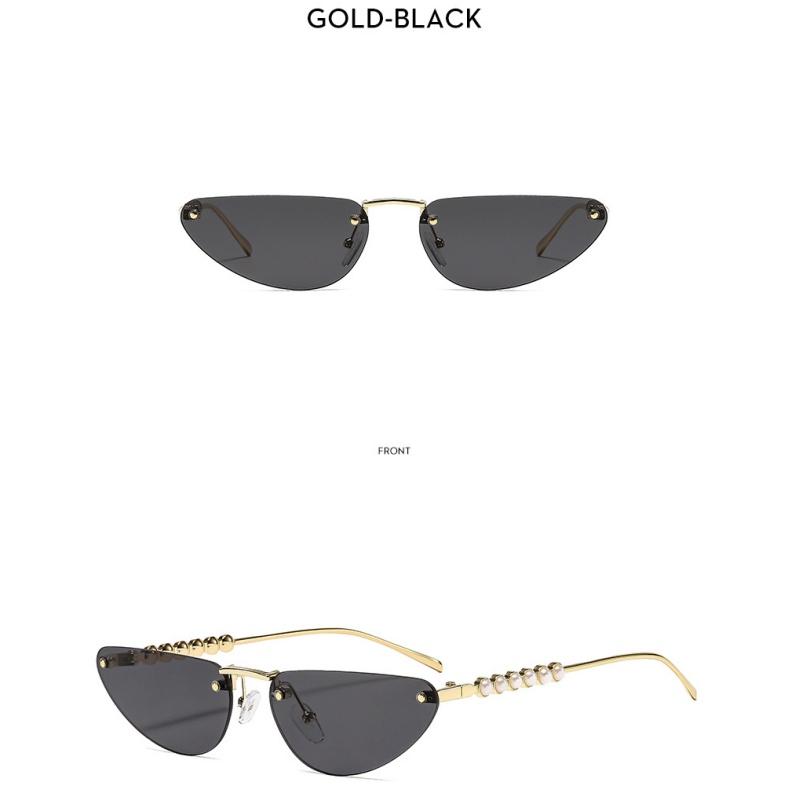 Women's Sunglasses, Triangular Cat Eye Sunglasses, Rimless Sunglasses.