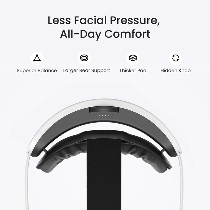 Sangle de tête - kiwi design - k4 boost - compatible meta quest 3/3s - charge dualboost - couleur blanc