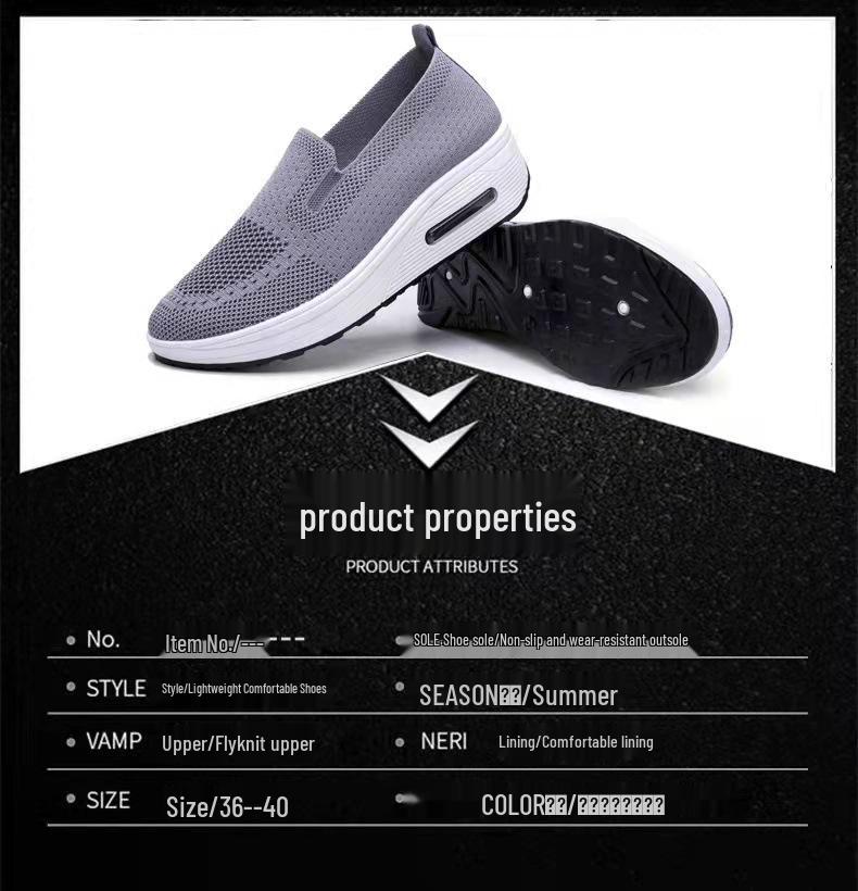 Sneakers da Donna 2025 con Suola Spessa, Ammortizzate ad Aria, in Rete, Slip-On per Aumento dell'Altezza