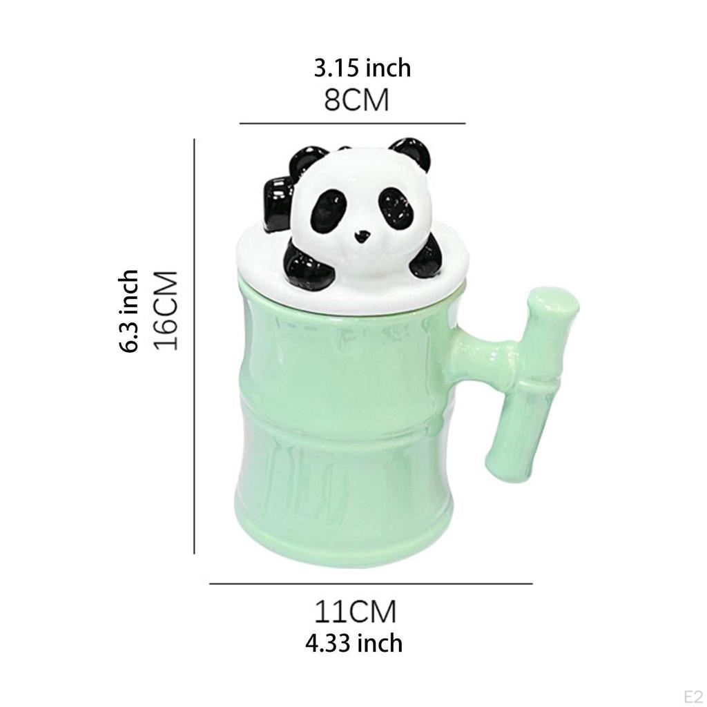 Cartoon Panda Tasse Keramik Teetasse Wiederverwendbar 320ml/10.93oz Kaffeetasse Wasser für Tee