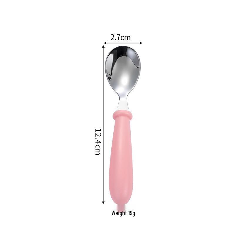 304 Stainless Steel Children's Spoon & Fork Set with Portable Box - Ideal for Baby Feeding and Student Use.