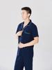 RAKUYUME Summer Premium Linen Short Open Top and Bottom Linen Long Elastic Set Men's Pajamas, 100% Loungewear, Sleeves, Front, Set, Moisture-Wicking,