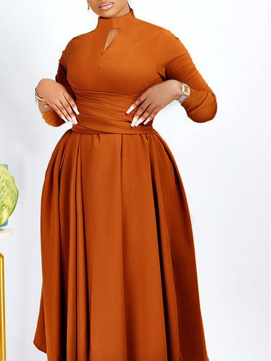 Damenmode Übergröße Afrikanisches Plissee Big Swing Rock Kleid