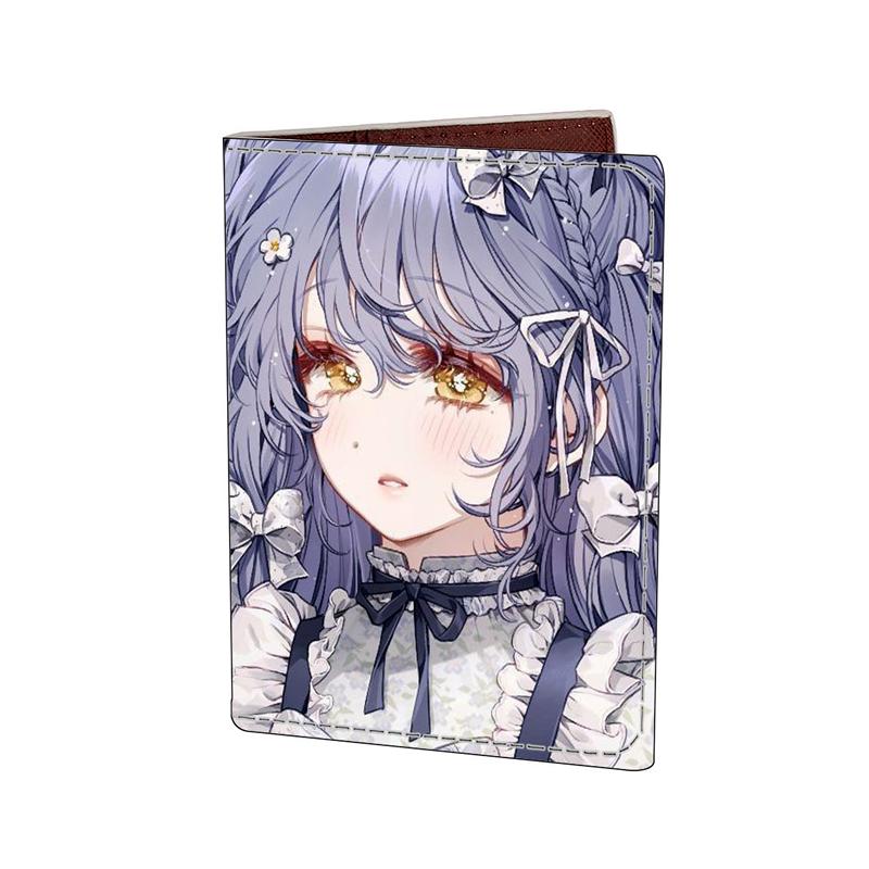 New Anime Games Girl Pattern Passport Cover Women Travel Accessories PU Leather Animation Passport Holder ID Bank Card Holder