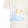 Emporio Armani Ss23 Beach Print Logo Embroidered Cotton Short Sleeve T-Shirt Men Tops Warm-White 3R1T6S-1J38Z-0101