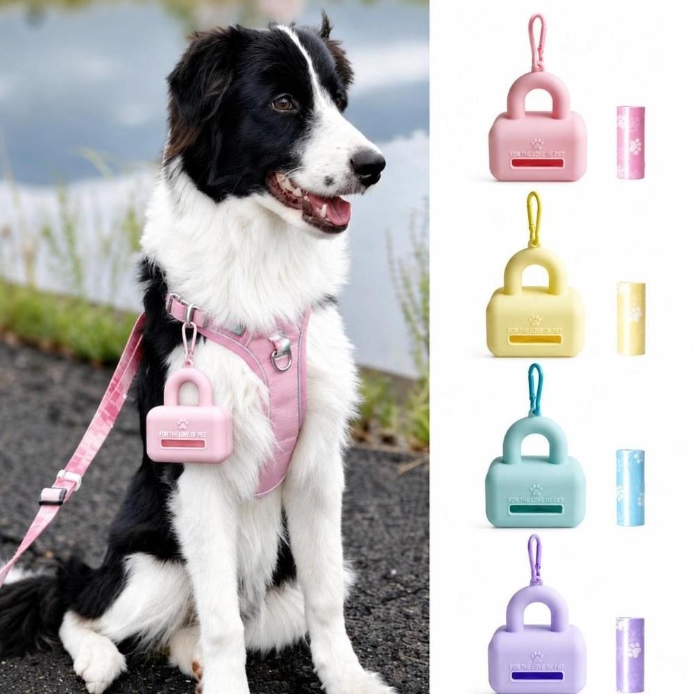 Carabiner Included Pet Waste Bag Dispenser Silicone Pet Outdoor Waste Bag Holder Outdoor Walking