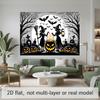 Party Backdrop Halloween Flat Banners Pumpkin Witches Bats Graveyard Celebrations Wedding Celebration Photo Booth Front Door Decor