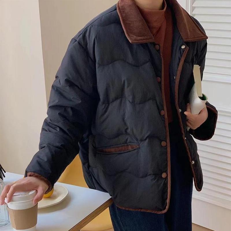 Casual Down Coats Women Korean Fashion Cotton Padded Jacket Female Autumn Winter Long Sleeve Single Breasted Warm Solid Parkas