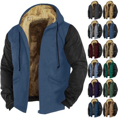 Men's Solid Color Jacket Men's Spring And Autumn Casual Trend Zipper Hooded Jacket