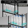 Bauhutte Slim Bottle Rack for PET Bottle Storage (15cm W x 46cm D x 112.3cm H) BHS-150-BK, Black
