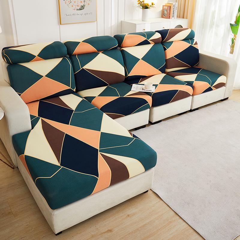 Bedruckter Sofa-Sitzkissenbezug, elastisch, Haustiere, Kinder, Wohnzimmer, Blumenmuster, dehnbar, waschbar, abnehmbarer Schonbezug, Möbelschutz