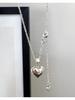 S925 Sterling Silver Harajuku Heart Chain Necklace - Chic Early Autumn Sweater Chain