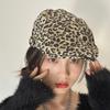 Retro Leopard Berets for Women Girl Korean Y2K Beret Cap Fashion Personality Vintage Painter Cap Casual Sunshade Forward Cap Vintage Painter Cap