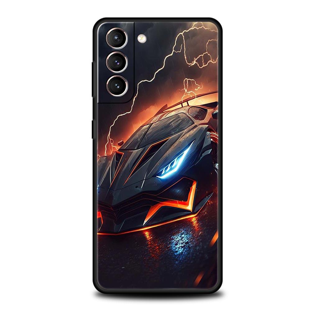 Cool Sports Car Phone Case For Samsung Galaxy S26 Ultra S25 Plus S24 FE S23 S22 5G S21 S20 Cover Black Soft