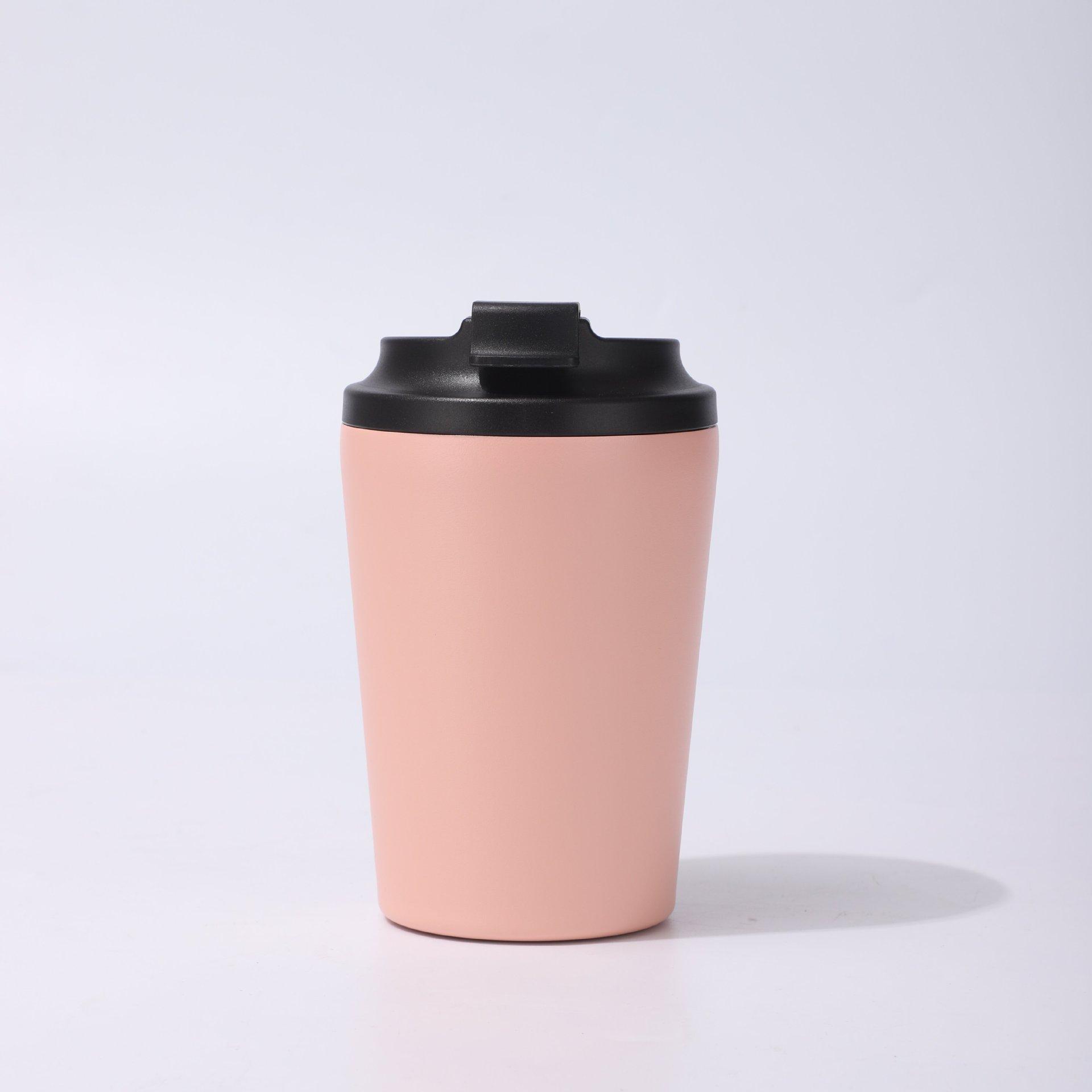 

12Oz Coffee Cup 304 Stainless Steel Thermos Cup Easy To Drink Cup High Value Portable Double Drink Coffee Cup 12oz рожевий