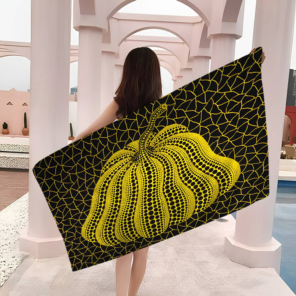 Pumpkin Yayoi Kusama Microfiber Printed Beach Towel Mountain Climbing Yoga Beach Swimming Running Absorbent Soft Towel