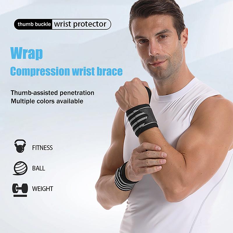 Fitness Wristband Strap Weight Lifting Push Up Power Winding Wristband Sweat Absorption Power Band Hard Pull Wrist Protection