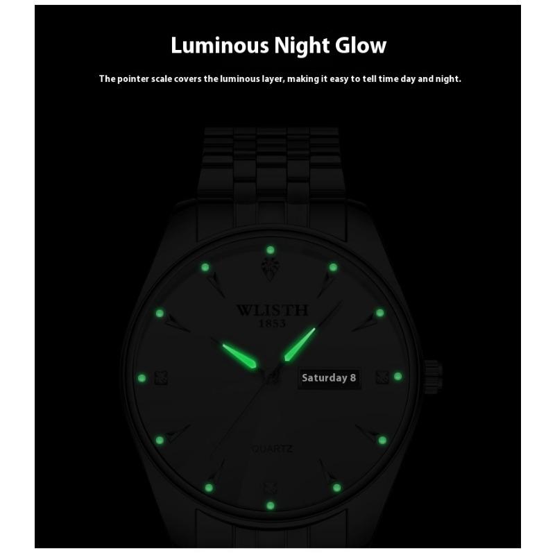 New Top Brand Casual Double Calendar Luminous Quartz Couple's Watches