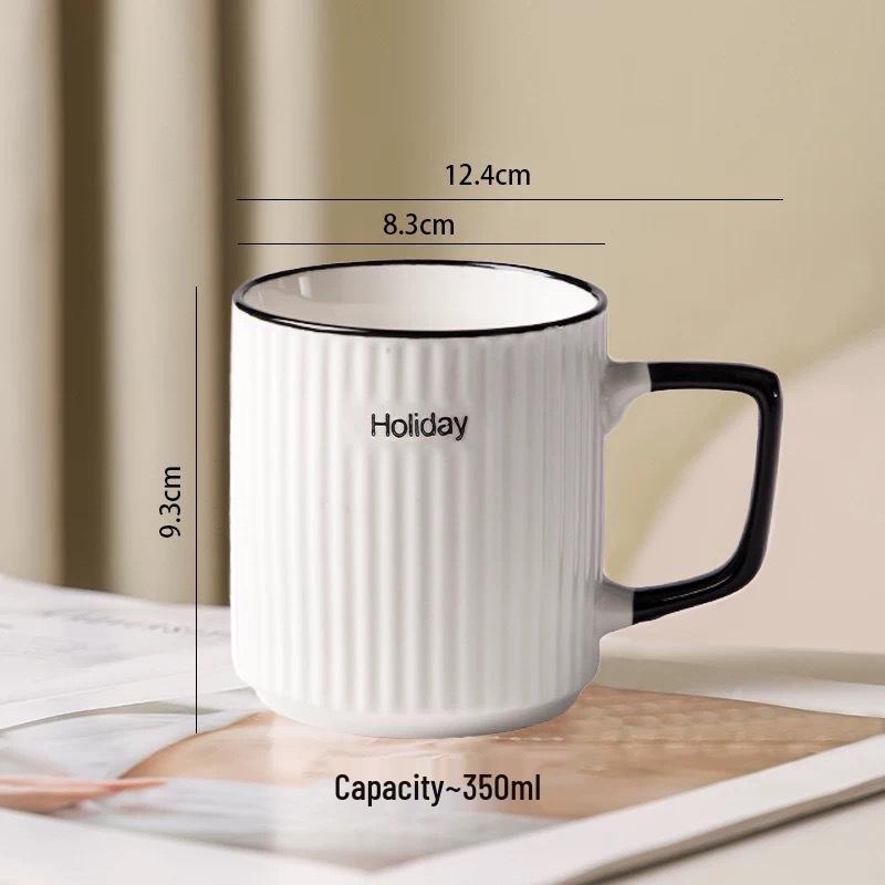 Nordic Ceramic Mug with Lid - Large Capacity Creative Tea Cup
